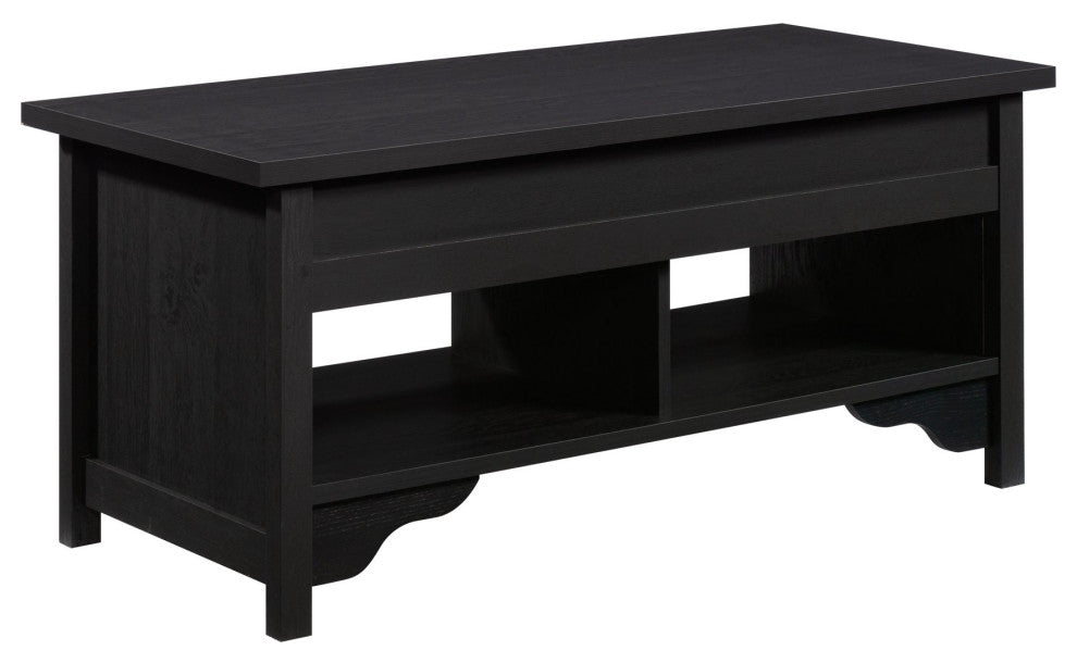 Transitional Coffee Table, Lift Up Top & Large Hidden Storage Space, Raven Oak