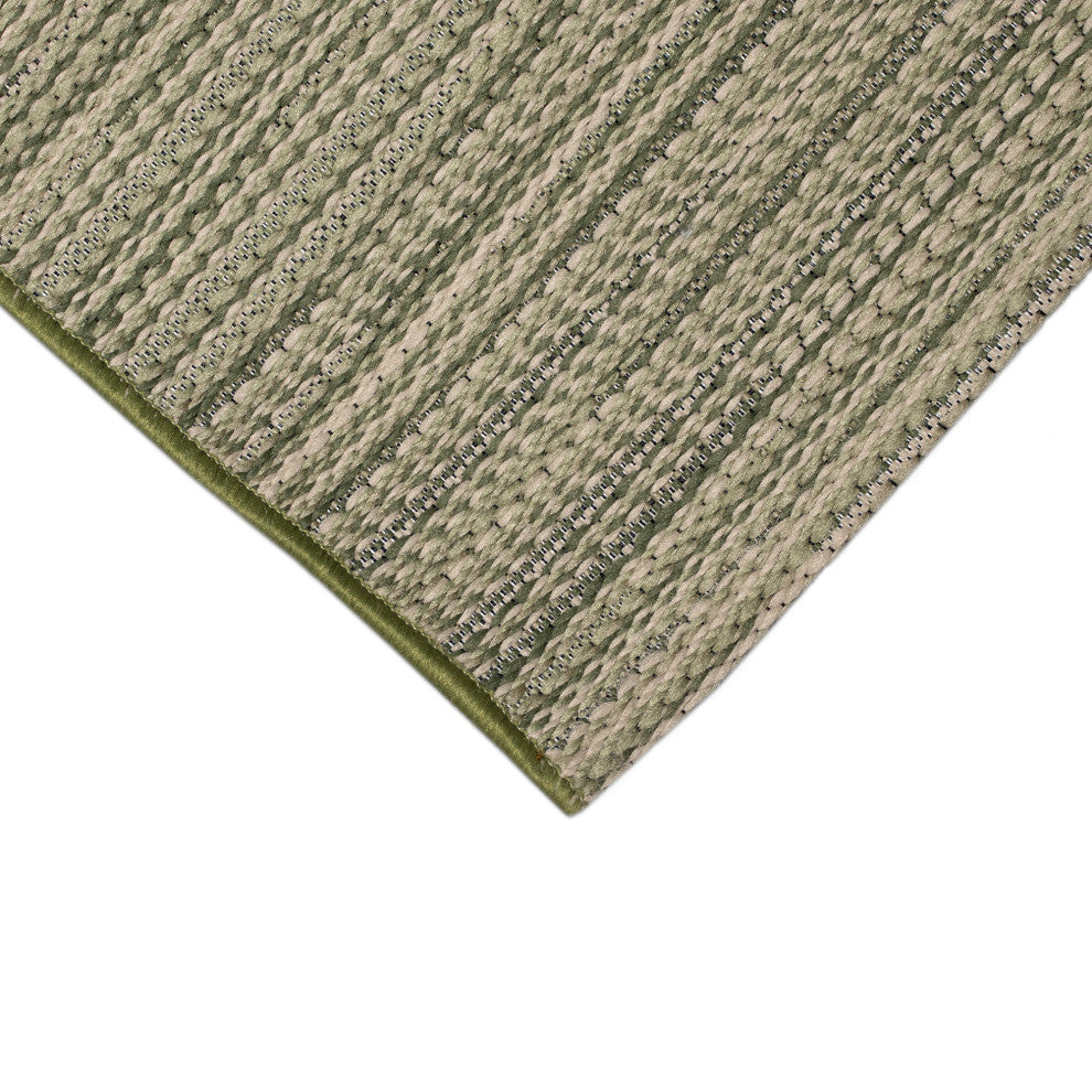 Miranda Tweed Stripe Indoor/Outdoor Rug Green 1'11"x7'6"