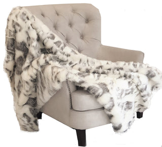 Plutus Ivory Rabbit Faux Fur Handmade Luxury Throw