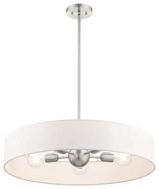 Livex Lighting Venlo 5 Light Brushed Nickel Drum Pendant