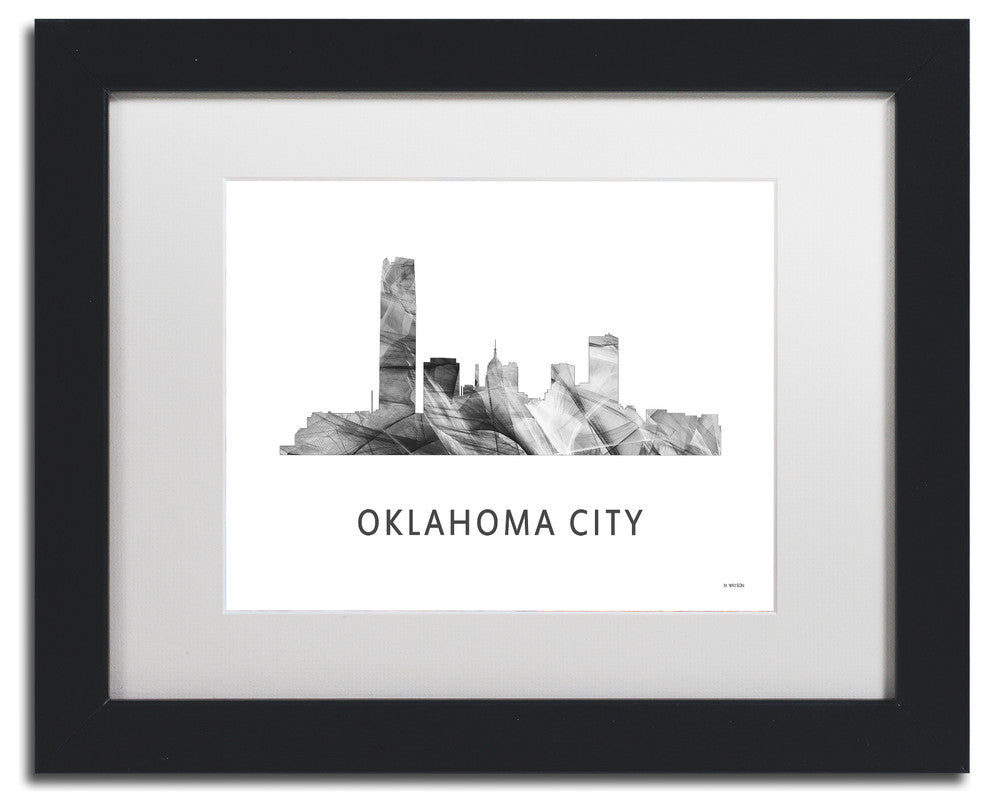 Marlene Watson 'Ok City Ok Skyline' Matted Art, Black Frame, White, 14x11