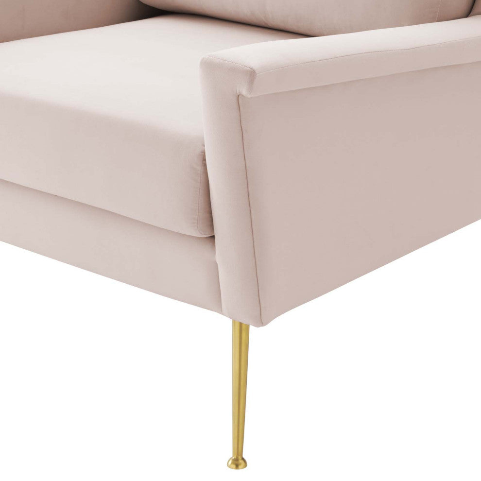Armchair Accent Chair, Velvet, Gold Pink, Modern, Living Lounge Hospitality