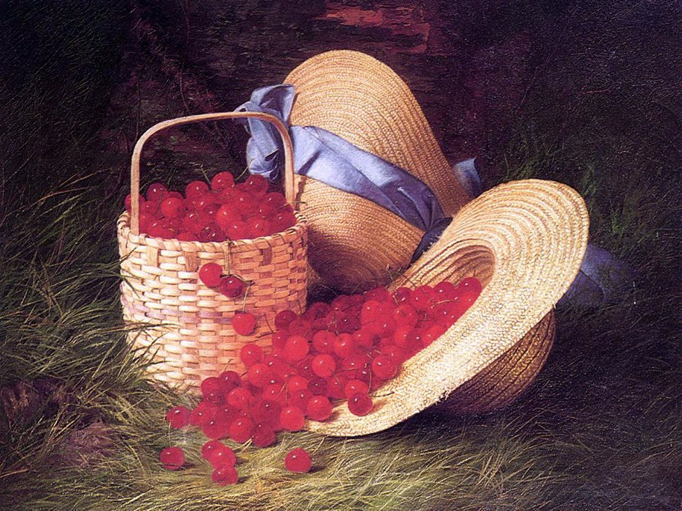 Tile Mural Harvest Cherry By Robert Spear Dunning, 6"x8", Glossy
