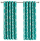 Moroccan Tile Printed Grommet Curtains, Pair, Blue, 63"