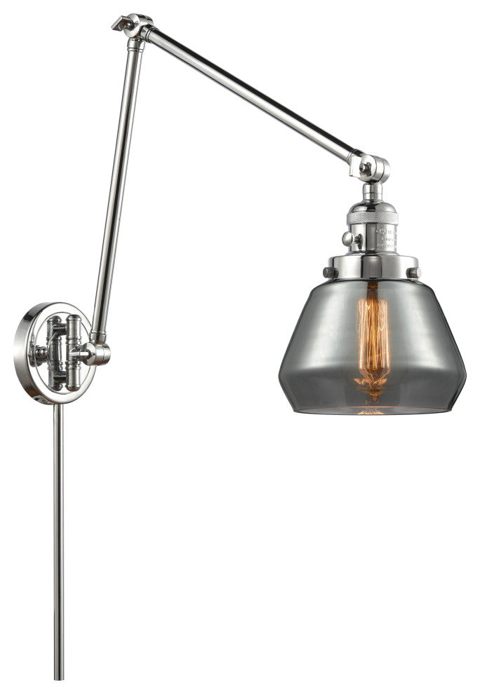 Fulton Swing Arm With Switch, Polished Chrome, Plated Smoke, Plated Smoke