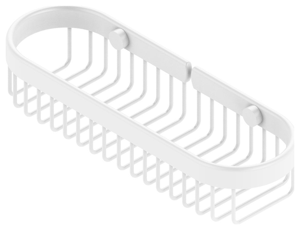Oval Toiletry Wire Basket, Matte White