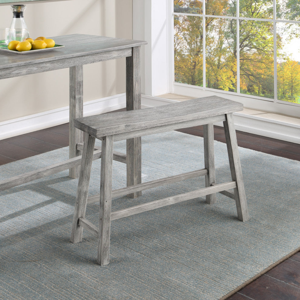 Sonoma Saddle Bench, Storm Gray Wire-Brush