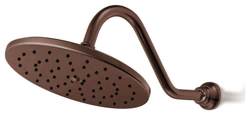 Fontana Light Oil Rubbed Bronze Round Rainfall Showerhead, 16", Wall Mount, With