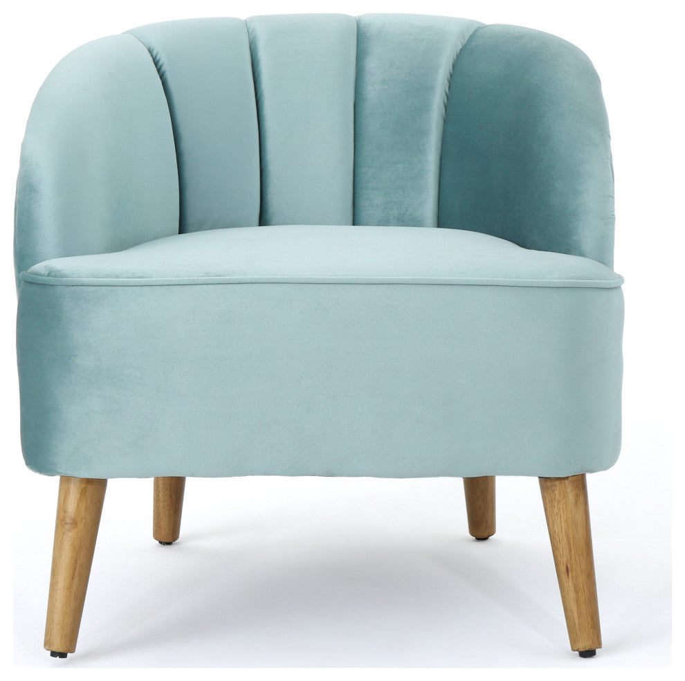 GDF Studio 3-Piece Scarlett Modern New Velvet Loveseat Club Chair Set, Seafoam B