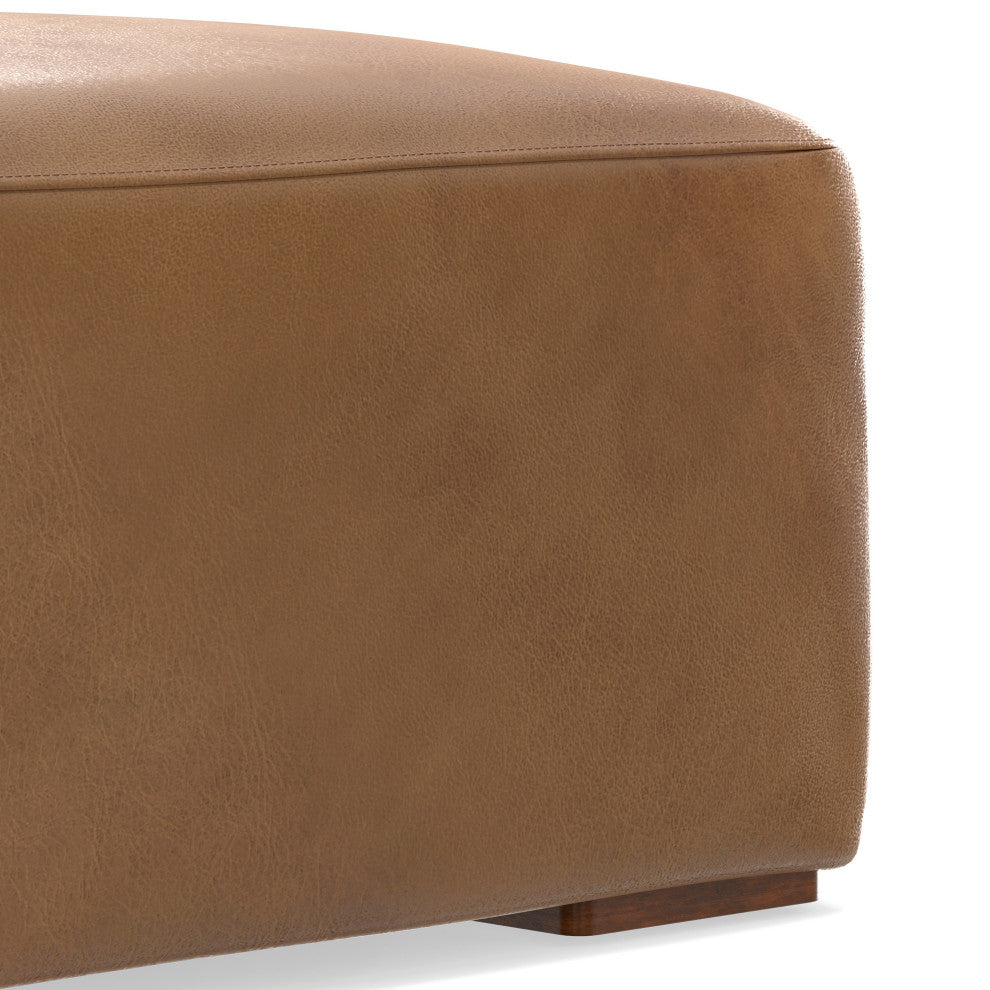 Rex Ottoman in Genuine Leather , Fully Assembled