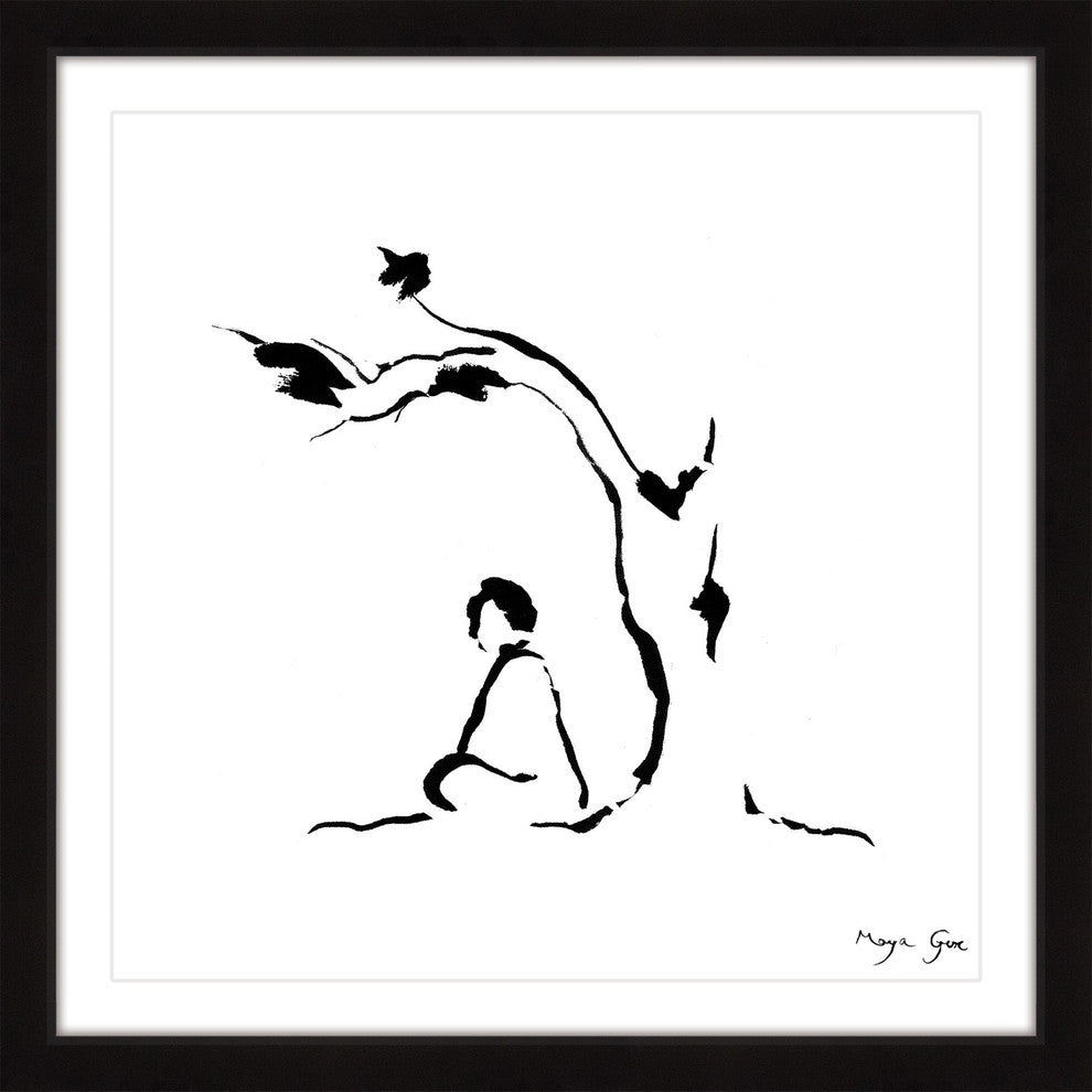 Marmont Hill, "Meditation Under Tree" by Maya Gur Framed Painting Print, 24x24