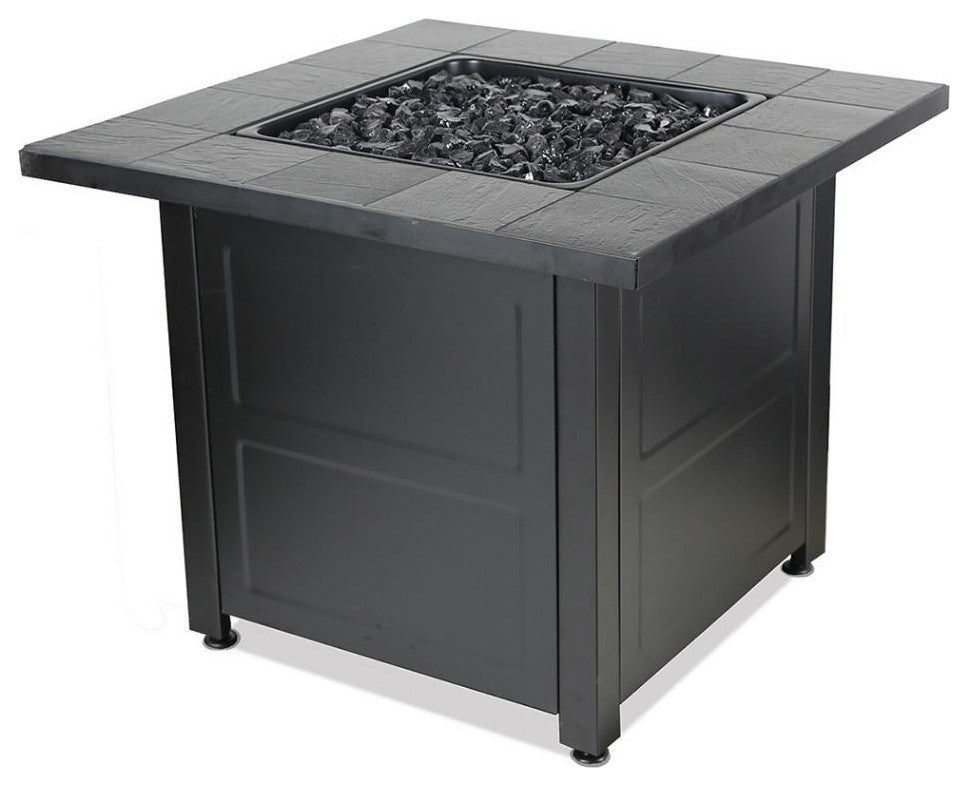 Endless Summer 30" Square LP Fire Pit Table With Tile Tabletop