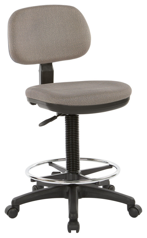 Sculptured Seat and Back Drafting Chair With Adjustable Foot Ring, Gold Dust