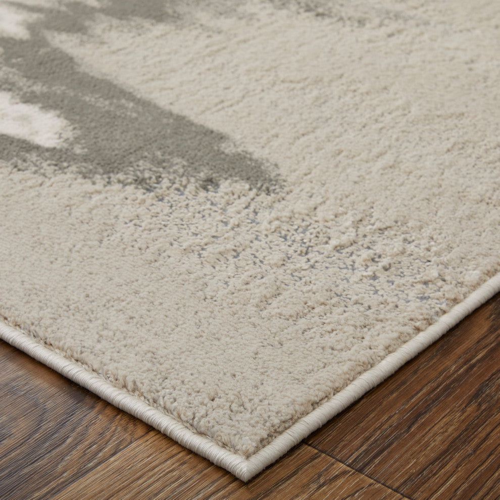 Orin Modern Abstract, Gray/Taupe/Ivory, 6'7"x9'6" Area Rug