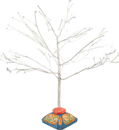 Hand Painted Metal Tree On Decorative Base 20"