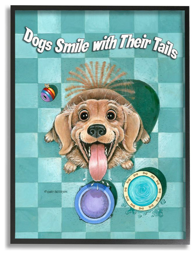 Stupell Industries Dogs Smile With Their Tails Funny Cartoon Pet Design, 24"x30"