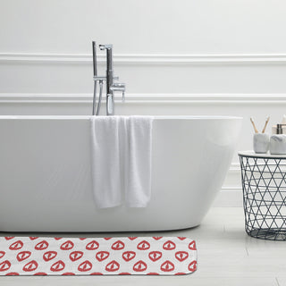 24" x 17" Ikat Tears Bathmat, Red-Orange