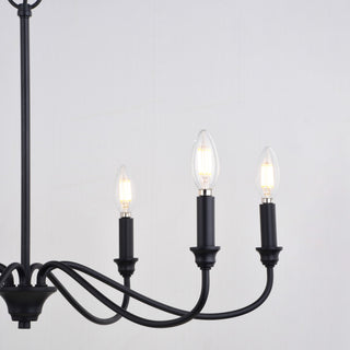 Annabelle 6-Light Farmhouse Chandelier Candelabra, Matte Black