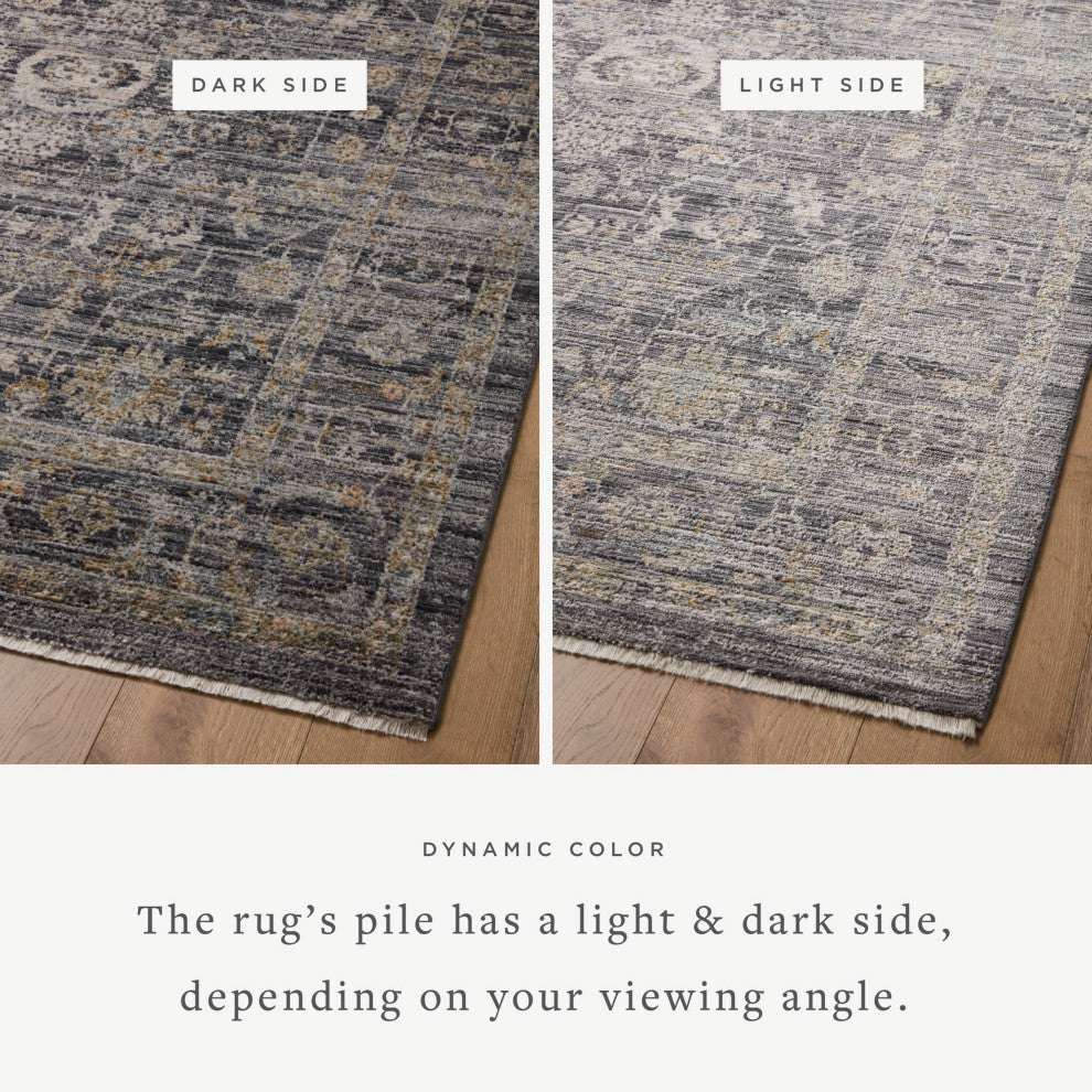 Jean Stoffer x Loloi Katherine Area Rug, Midnight  / Tobacco, 5'-3" X 7'-9"