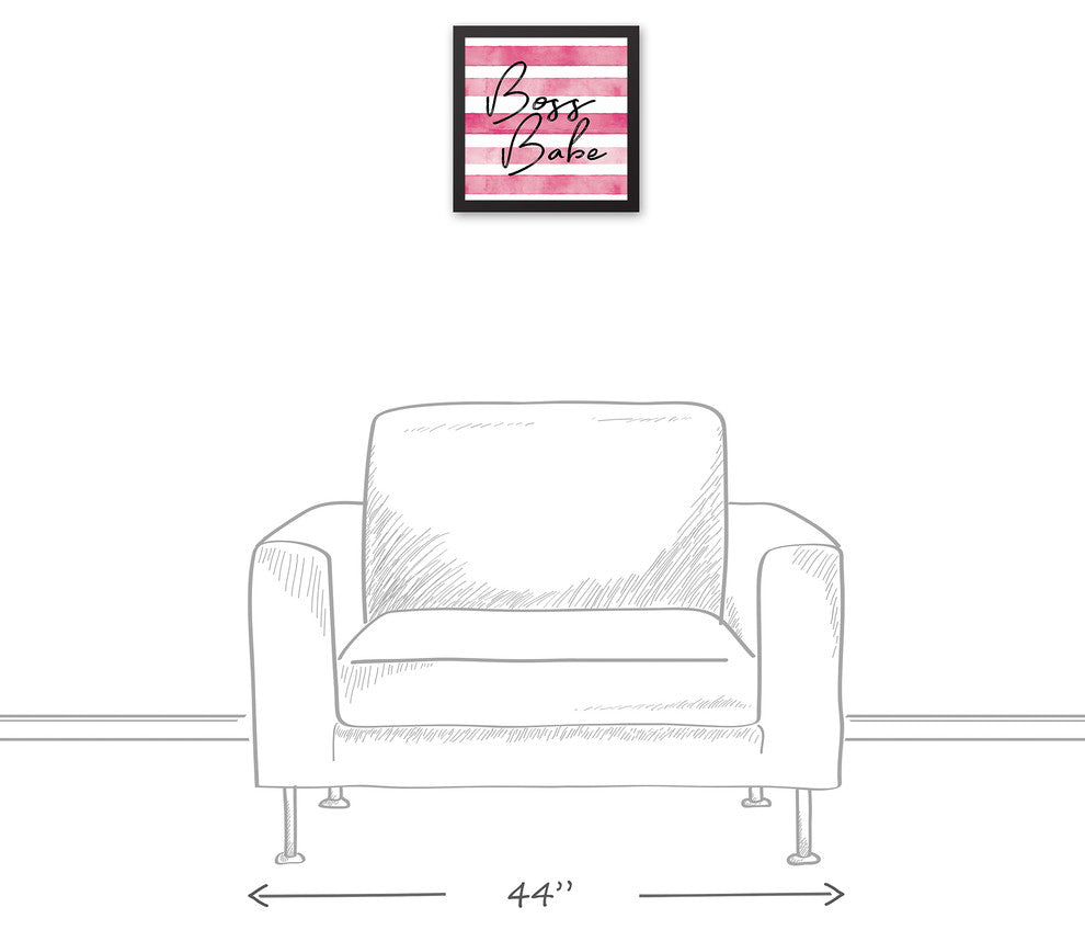 Boss Babe Black Framed Canvas, 12x12