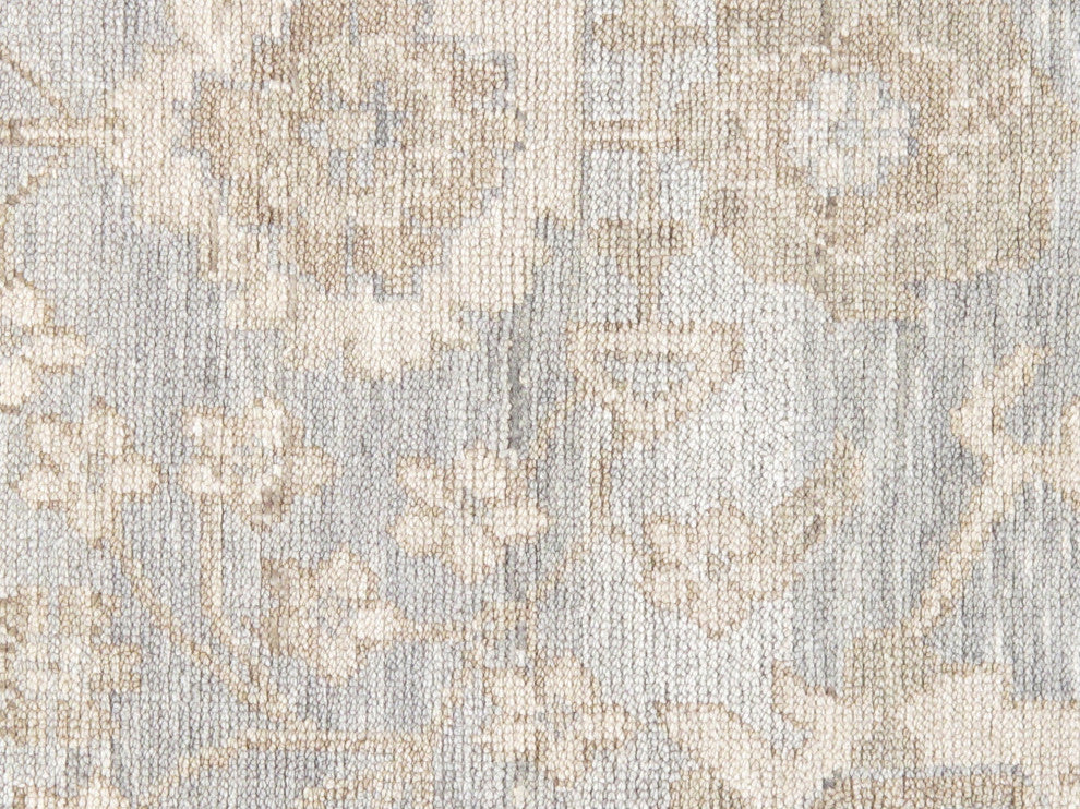 Pasargad Home Oushak Collection Light Blue Wool Area Rug, 9'10"x10'