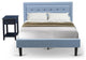 2-PieceFannin Full Size Bed Set, 1 Full Bed, End Table For Bedroom, Denim Blue