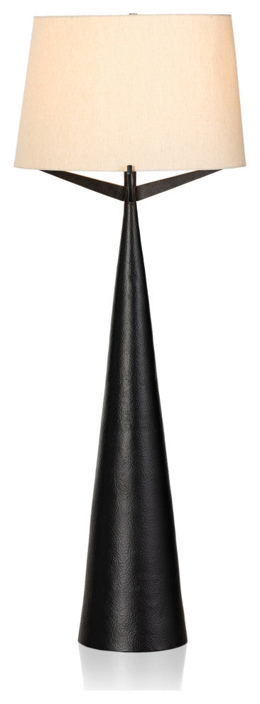 Ziggy Floor Lamp-Hammered Black Aluminum
