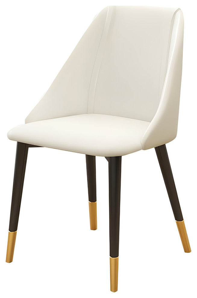 Nordic Iron Desk Stool Dining Chair, White+black Legs