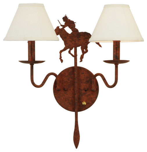 18 Wide High Plains Rider 2 Light Wall Sconce