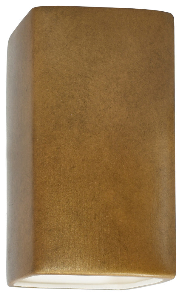 Ambiance, Small Rectangle, Open Top & Bottom Wall Sconce, E26, Incandescent, Antique Gold