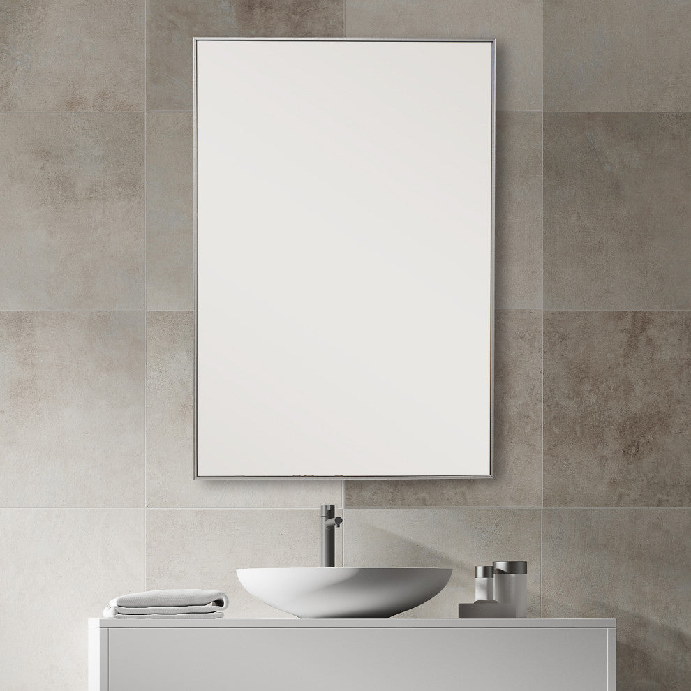 31" Industrial Gray Rectangle Mirror