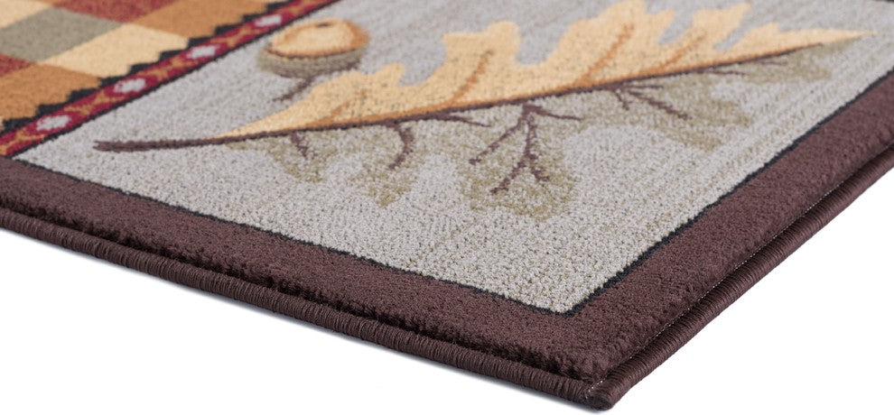 Colorblock Wildlife Novelty Lodge Pattern Multicolor Scatter Mat Rug, 2''x3''