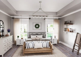 Hunter Devon Park Collection 5-Light Rectangle Chandelier, Brushed Nickel