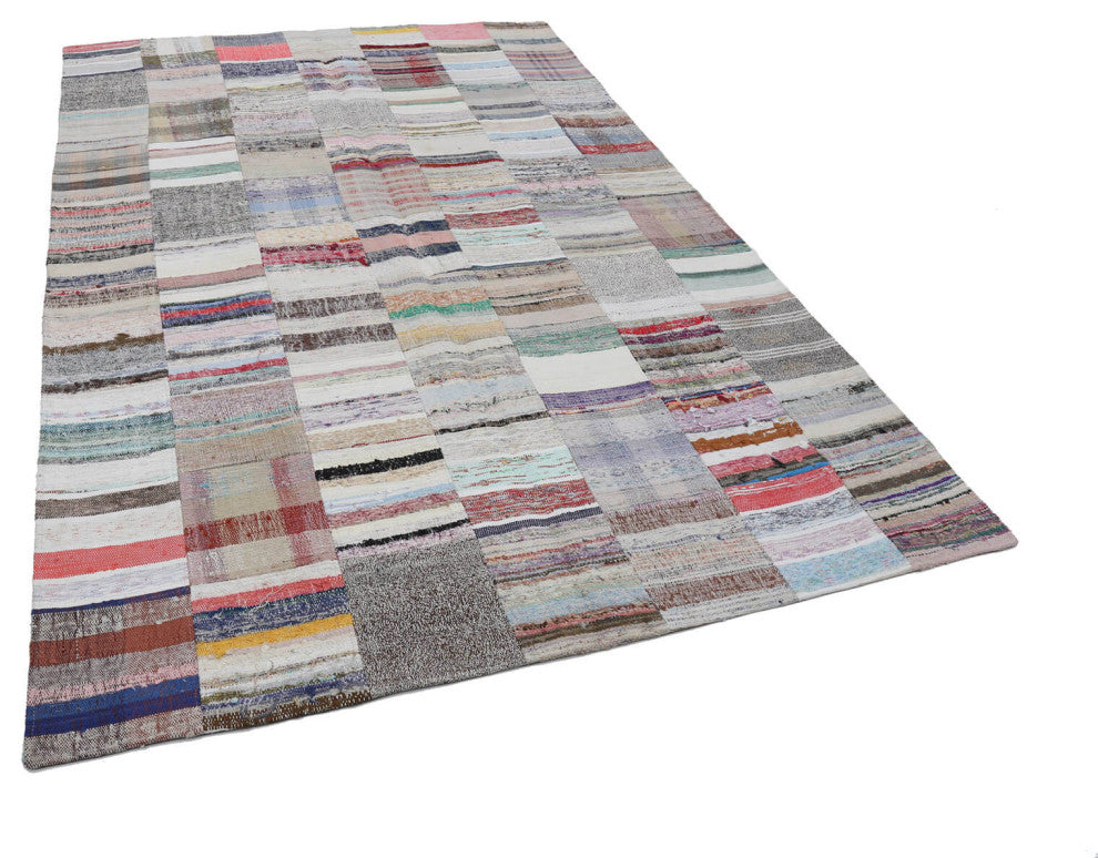 Rug N Carpet - Handmade Turkish 6' 7'' x 9' 10'' Vintage Patchwork Kilim Rug