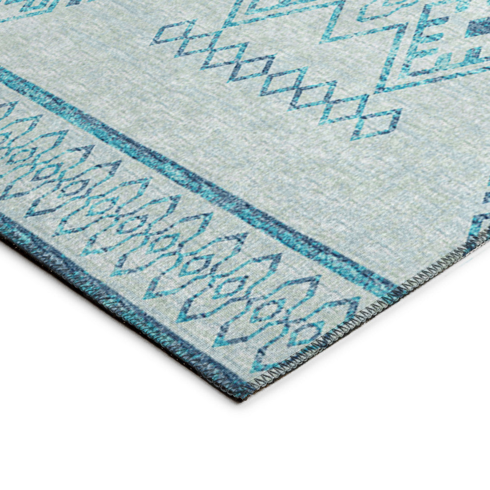 Indoor/Outdoor Sedona SN14 Sky Machine Washable 8' x 10' Rug
