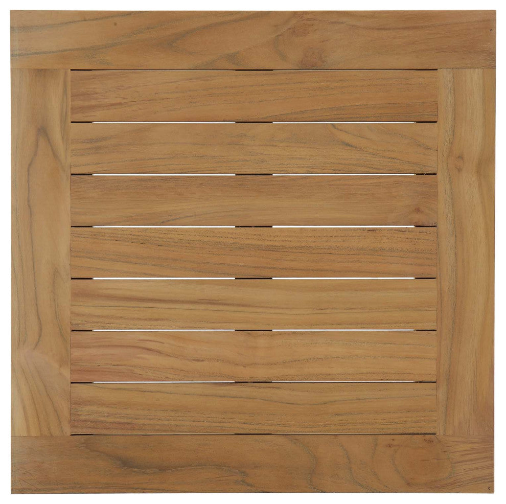 Marina Outdoor Premium Grade A Teak Wood Square Side Table, Natural