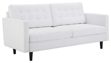 Exalt Tufted Fabric Sofa - White EEI-4445-WHI