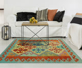 Sangat Kilim Shirley Rust/Blue Rug, 3'11x5'11