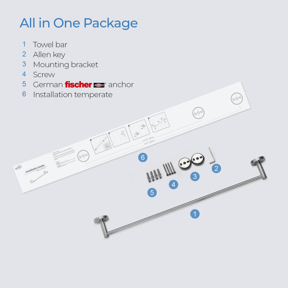 Circular 24" Bathroom Towel Bar KBA1404, Brushed Nickel