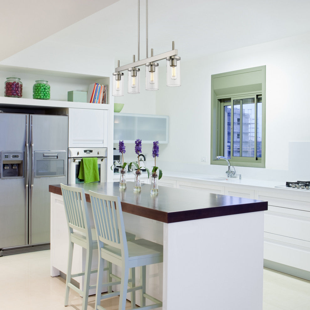 Golden Lighting 7011-LP Winslett 4 Light 35"W Linear Pendant - Matte Black /