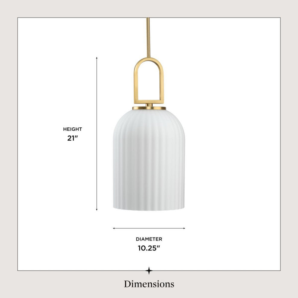 Stanza Collection One-Light New Traditional Pendant Light, Brushed Gold