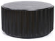 LuxenHome Black Cement Round Coffee Table