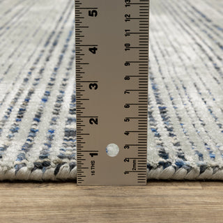 Cayden Textural Stripe Wool Blend Grey/ Blue Hand-tufted Rug 8' x 10'