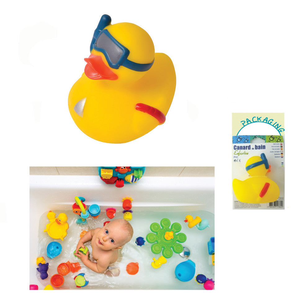 Non-Toxic Floating Bath Toy - Squeaky Yellow Diving Duck