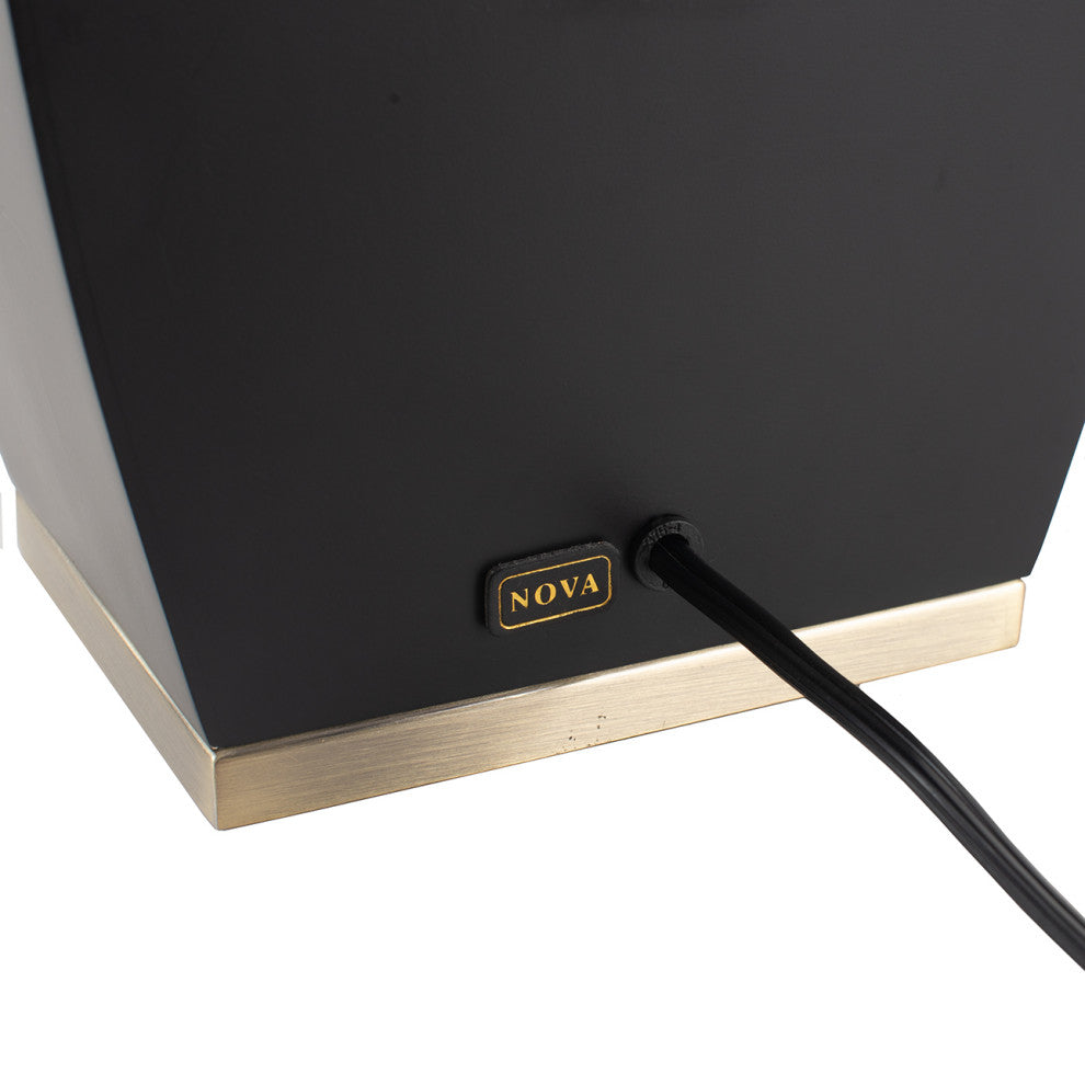 Delacey Table Lamp with Nightlight - Ebony