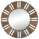 Industrial Chic Wood and Metal Round Wall Mirror
