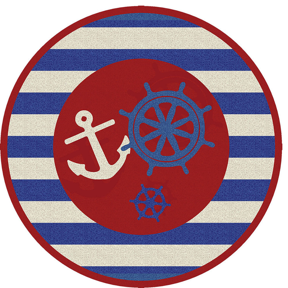 Ahoy There, Red, 8' Round