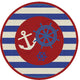 Ahoy There, Red, 8' Round
