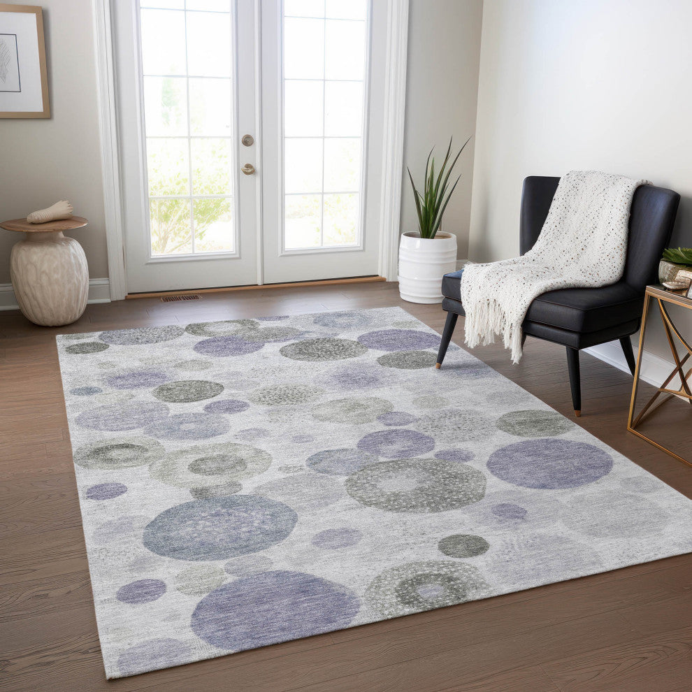 Machine Washable Indoor/Outdoor Chantille ACN1896 Violet 5' x 7'6" Rug