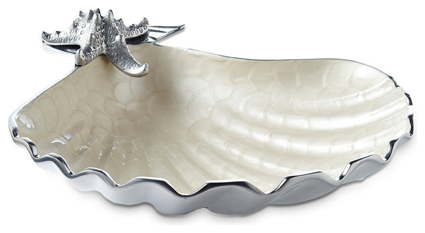 Scallop Starfish 15" Deep Bowl